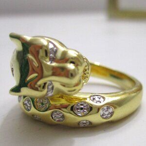 PANTHER RING WITH DIAMOND ACCENTS  SIZE 9  NEW